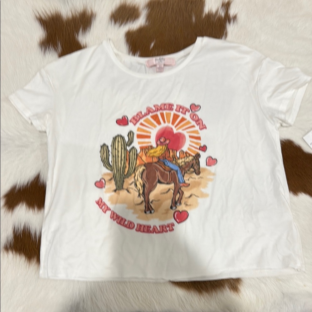 Kids White Graphic T-Shirt